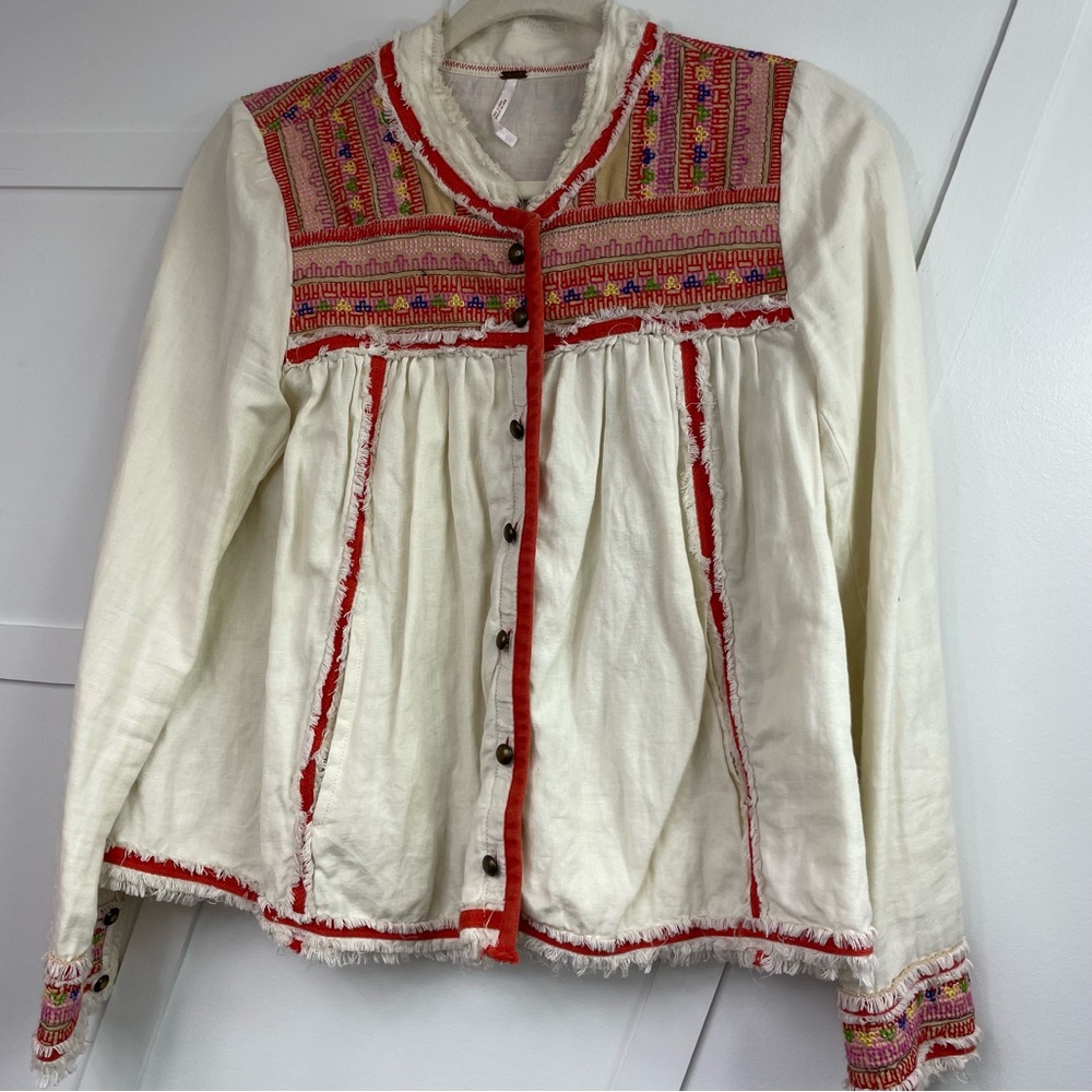 Free People embroidered prairie jacket.    Size XS